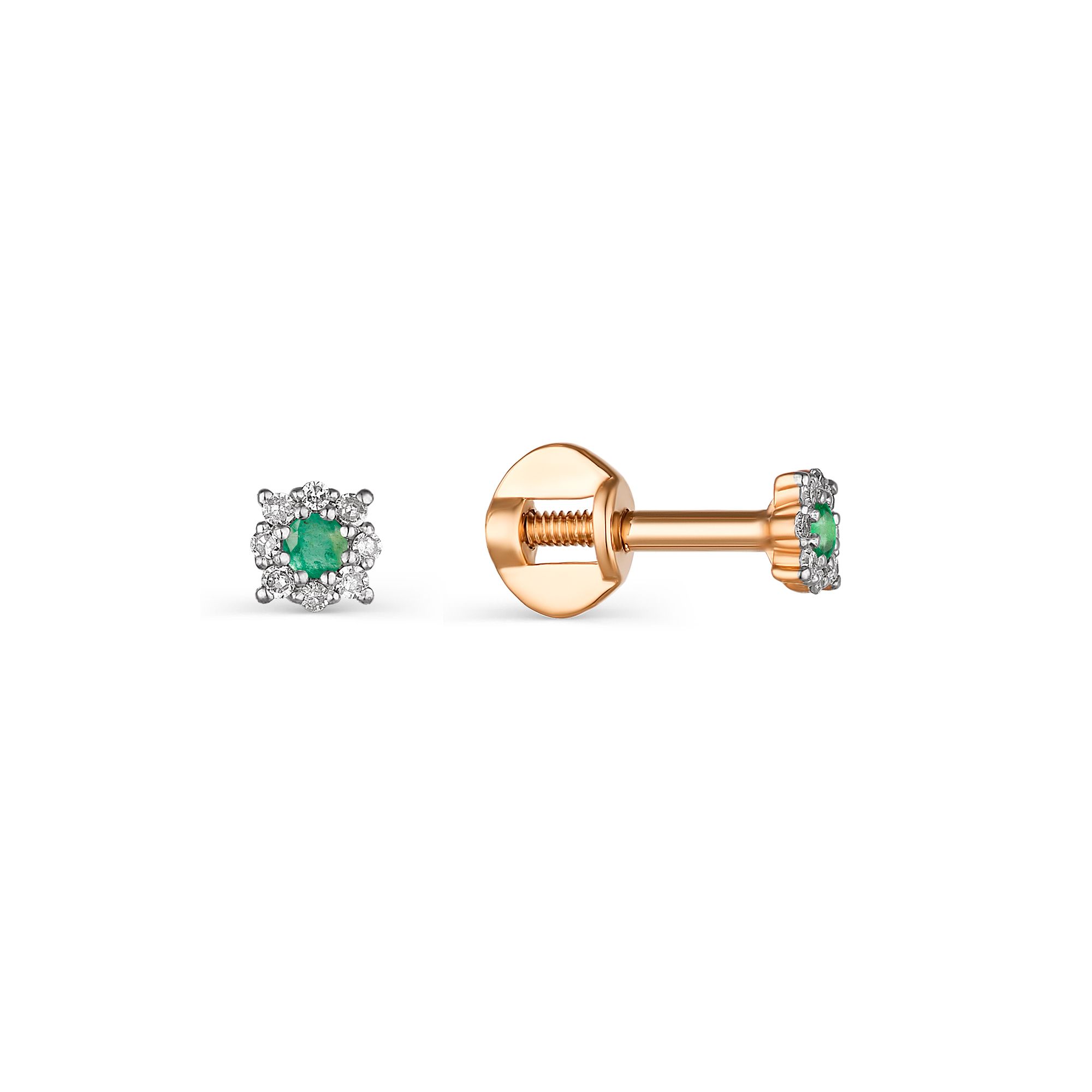 

Серьги-пусеты из красного золота с бриллиантом АЛЬКОР 22296-101, 22296-101
