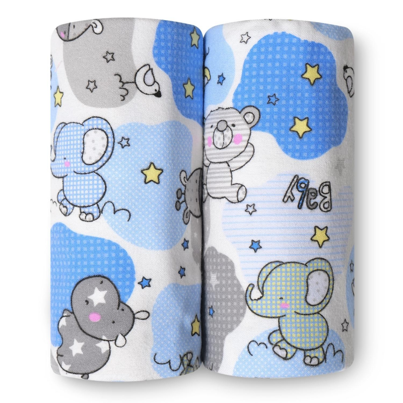 Пеленки фланелевые для новорожденных loombee FR-9329 110x90 см, 2 шт.