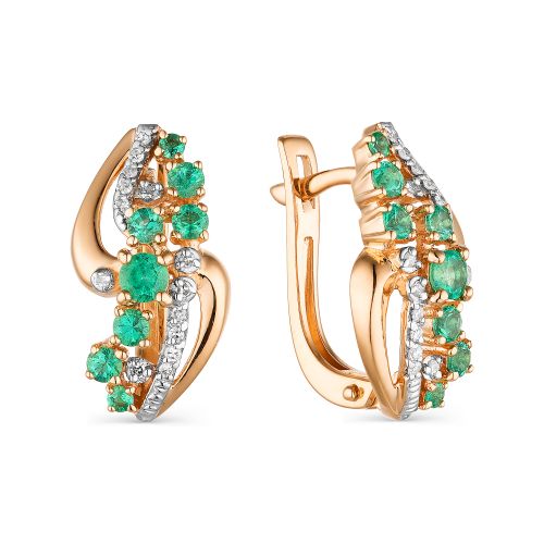 

Серьги из красного золота с бриллиантом АЛЬКОР 23639-101, 23639-101
