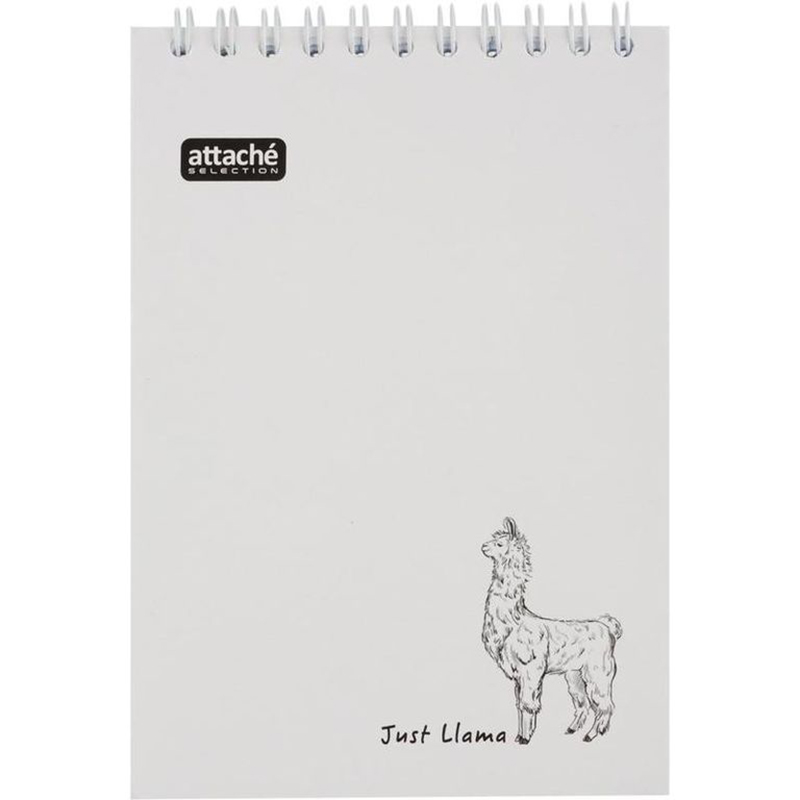 

Блокнот Attache А6, 80л, клетка, гребень, Selection LLAMAS белый 4 штуки, bl-295