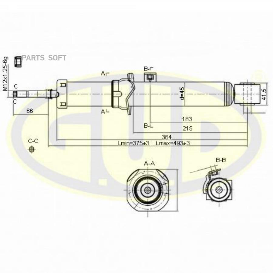 

Амортизатор Пер Лев Газ Kia Sorento 06-07 G.U.D. gsa340046