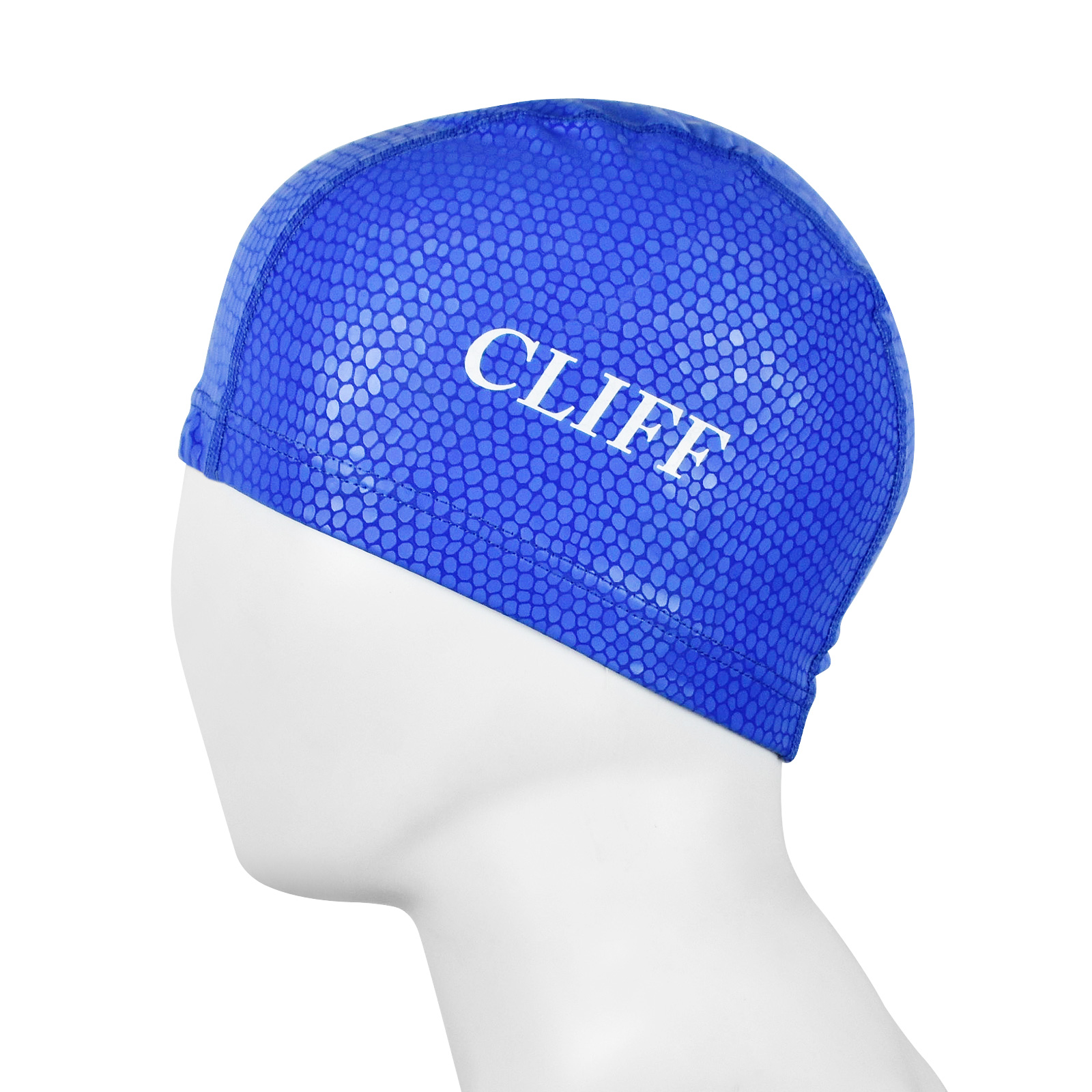 Шапочка для плавания CLIFF силиконовая с лайкрой PU7D, синяя