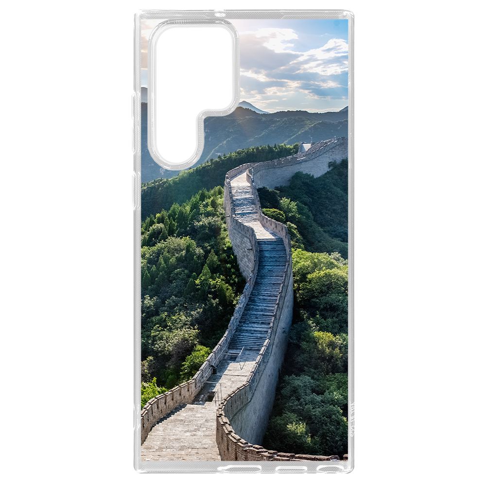 Чехол-накладка Krutoff Clear Case Китай, Великая Стена для Samsung Galaxy S22 Ultra (S908)