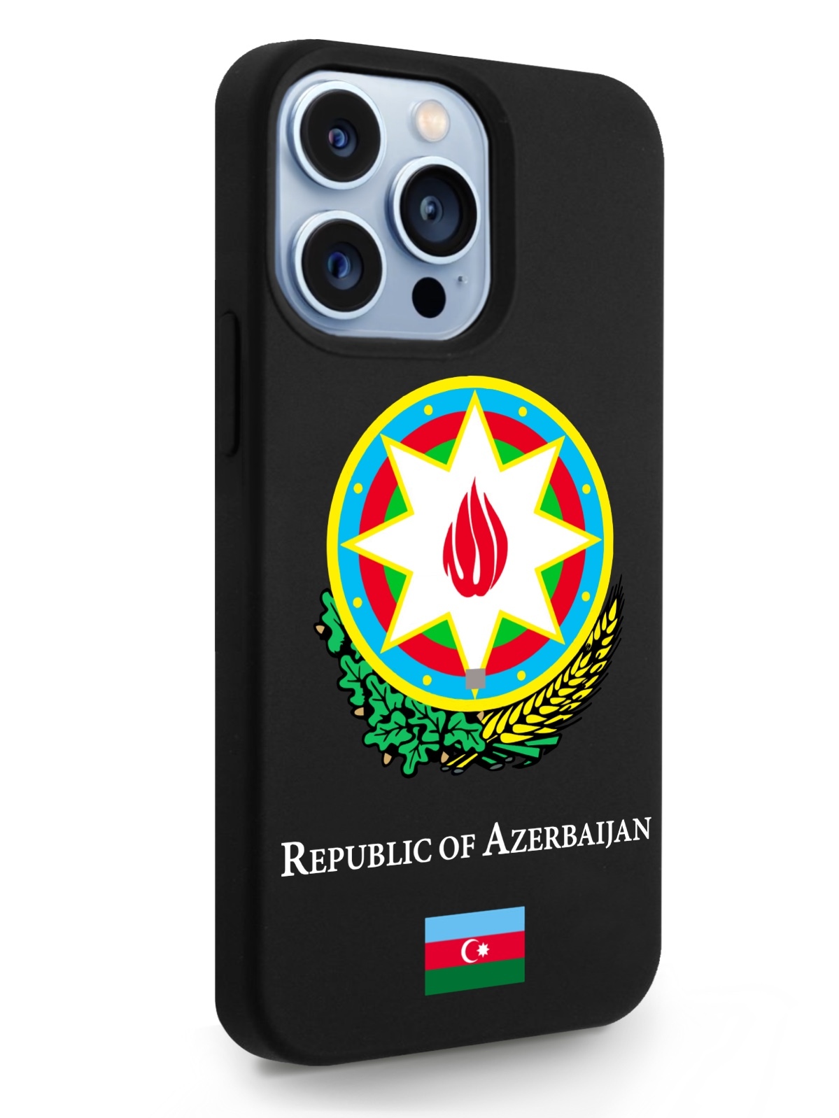 

Черный SignumCase для iPhone 13 Pro Герб Азербайджана черный, iPhone 13 Pro Герб Азербайджана