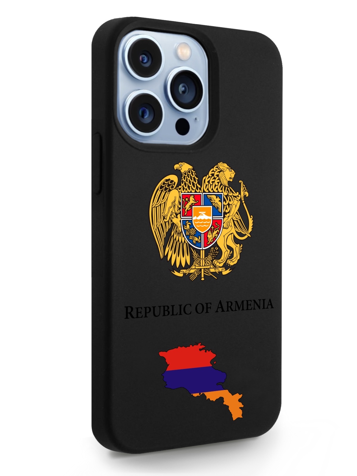 

Черный SignumCase для iPhone 13 Pro Герб Армении черный, iPhone 13 Pro Герб Армении