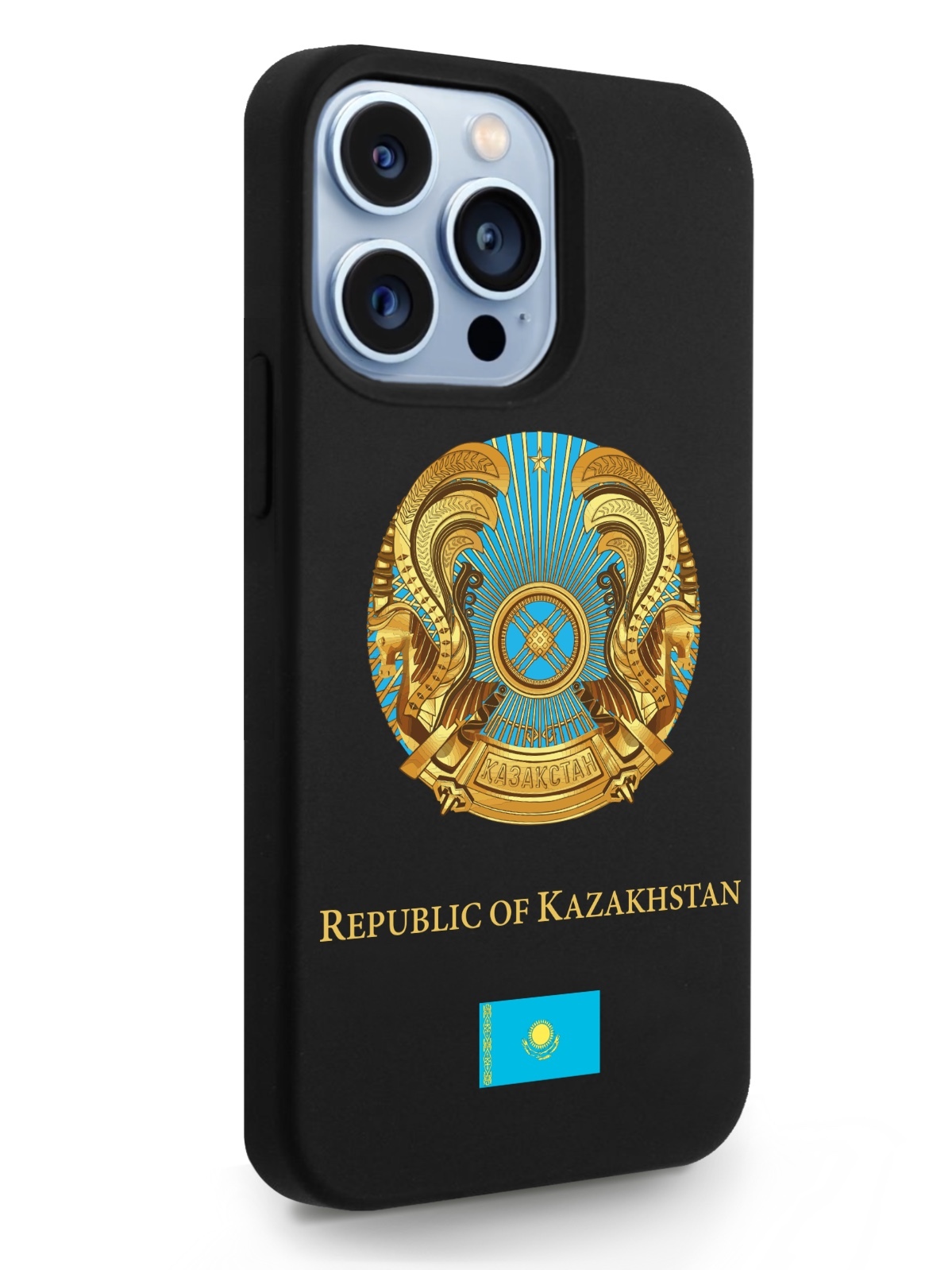 

Черный SignumCase для iPhone 13 Pro Герб Казахстана черный, iPhone 13 Pro Герб Казахстана