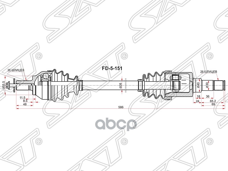 

Вал Приводной Левый Ford C-Max/Focus Ii 05-11 Sat Fd-5-151