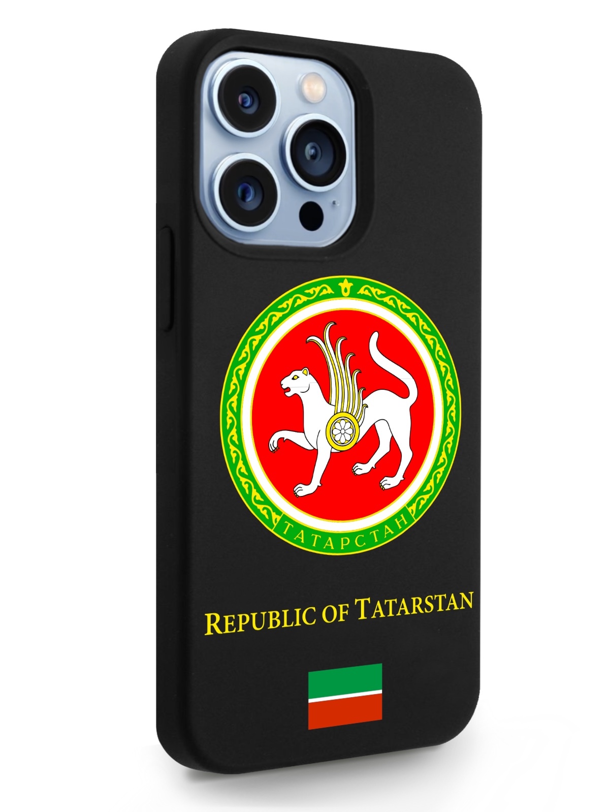 

Черный SignumCase для iPhone 13 Pro Герб Татарстана черный, iPhone 13 Pro Герб Татарстана