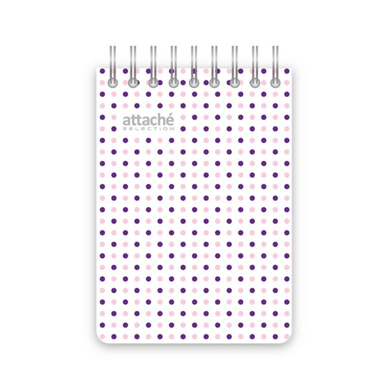 

Блокнот А7, 80л, клетка, спираль, Attache Selection Flower Dreams Dots 2 штуки, bl-311