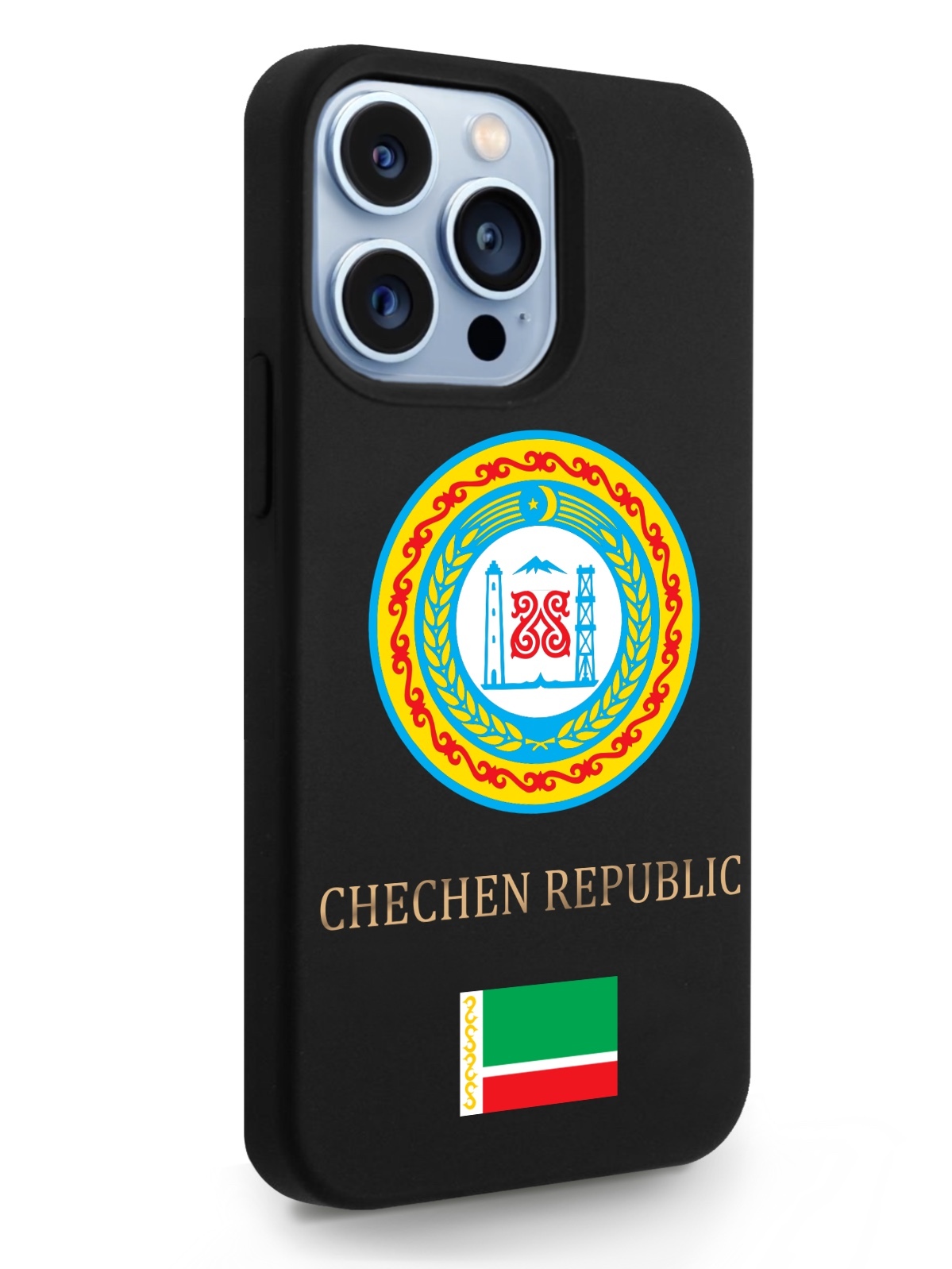 

Черный SignumCase для iPhone 13 Pro Герб Чечни черный, iPhone 13 Pro Герб Чечни