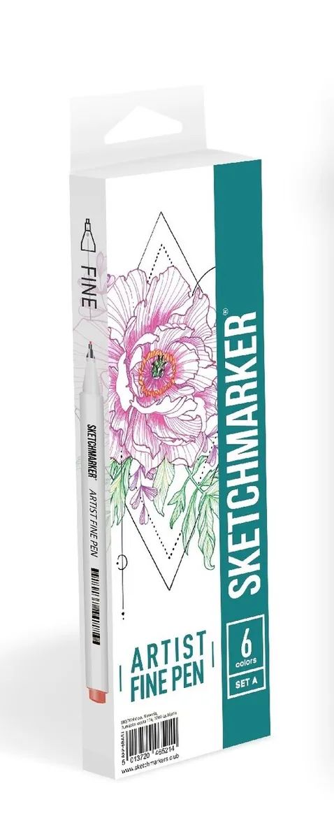Набор капиллярных ручек Sketchmarker Artist fine pen 'Basic 1' 6 цветов