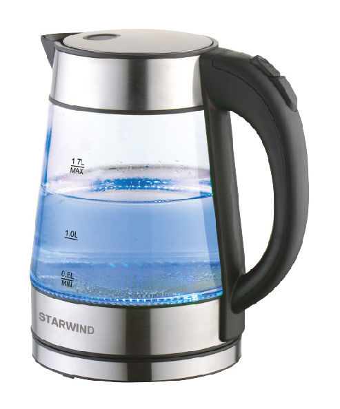 Чайник электрический STARWIND SKG3311 1.8 л серебристый, черный чайник starwind sks1053 1 8л 1500вт серебристый