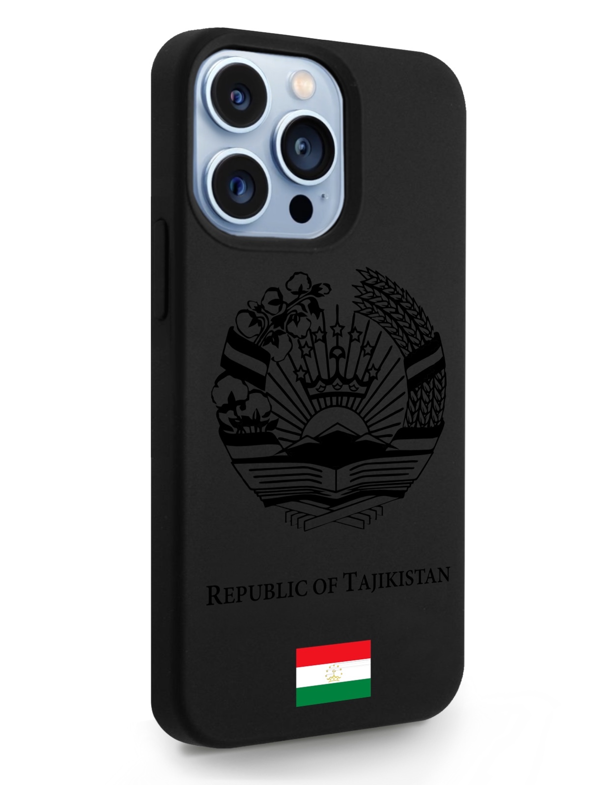 

Черный SignumCase для iPhone 13 Pro Черный лаковый Герб Таджикистана черный, iPhone 13 Pro Черный лаковый Герб Таджикистана