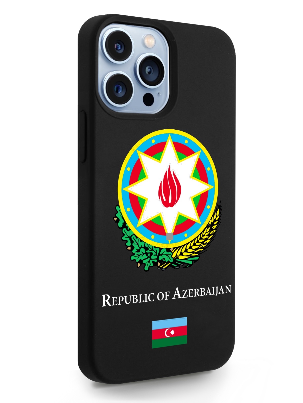 

Черный SignumCase для iPhone 13 Pro Max Герб Азербайджана черный, iPhone 13 Pro Max Герб Азербайджана