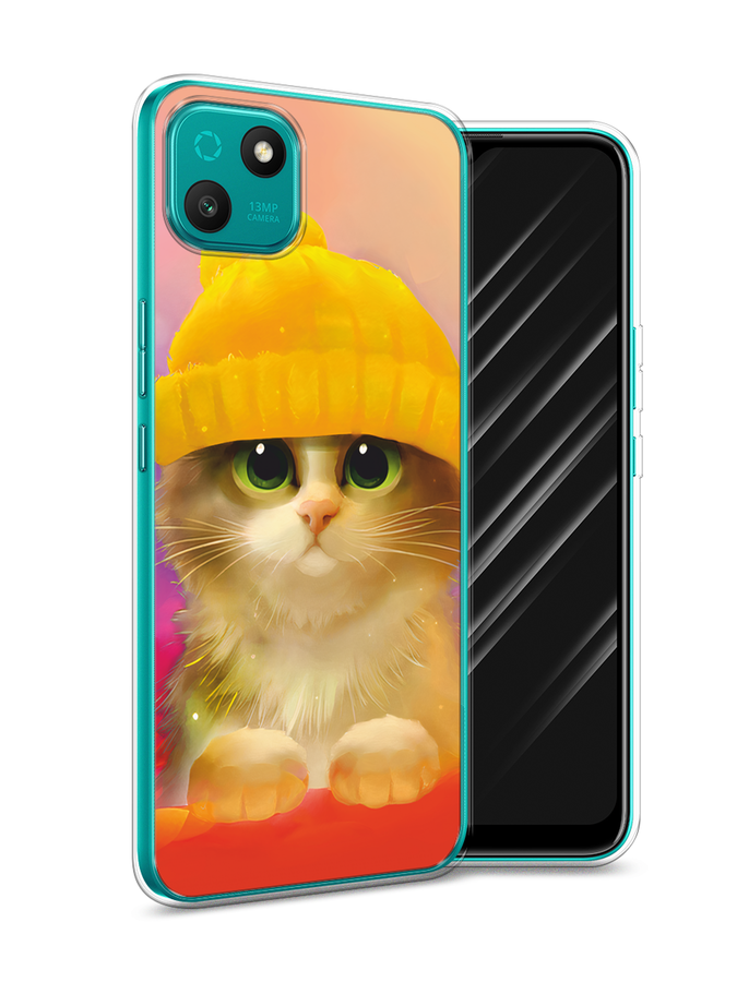 

Чехол Awog на Wiko T10 "Котенок в желтой шапке", Разноцветный
