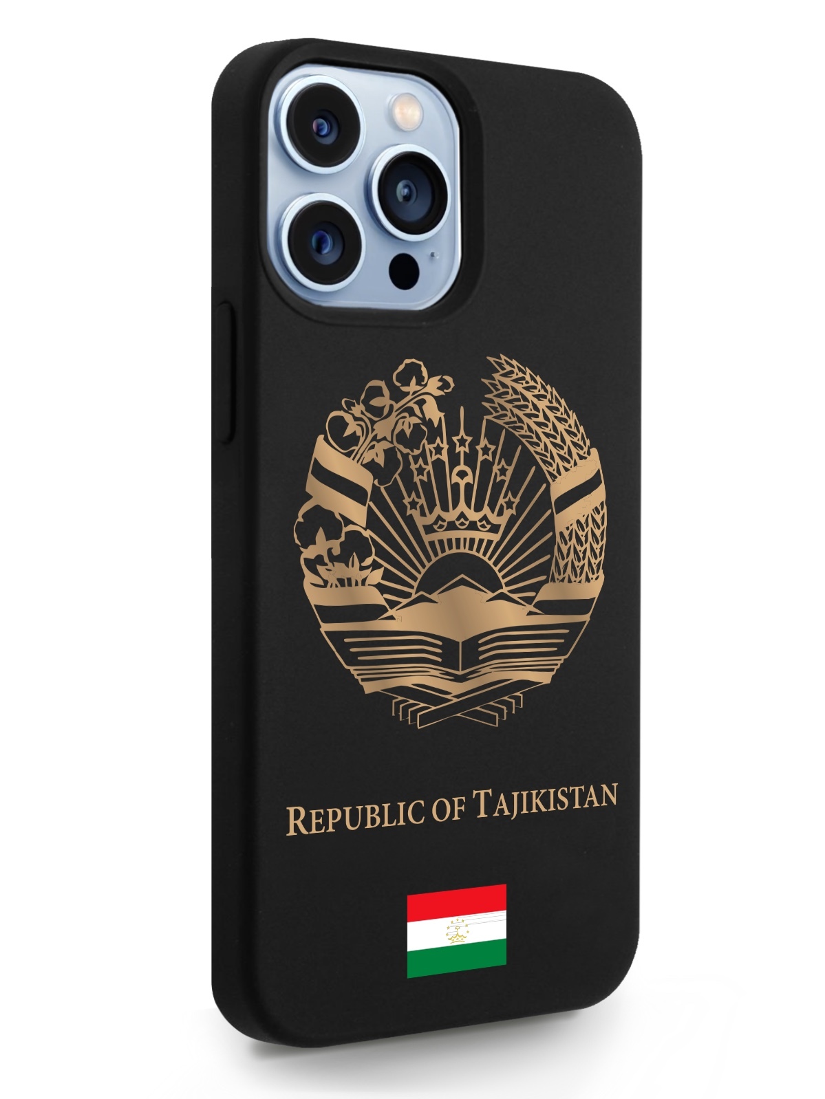 

Черный SignumCase для iPhone 13 Pro Max Золотой Герб Таджикистана черный, iPhone 13 Pro Max Золотой Герб Таджикистана