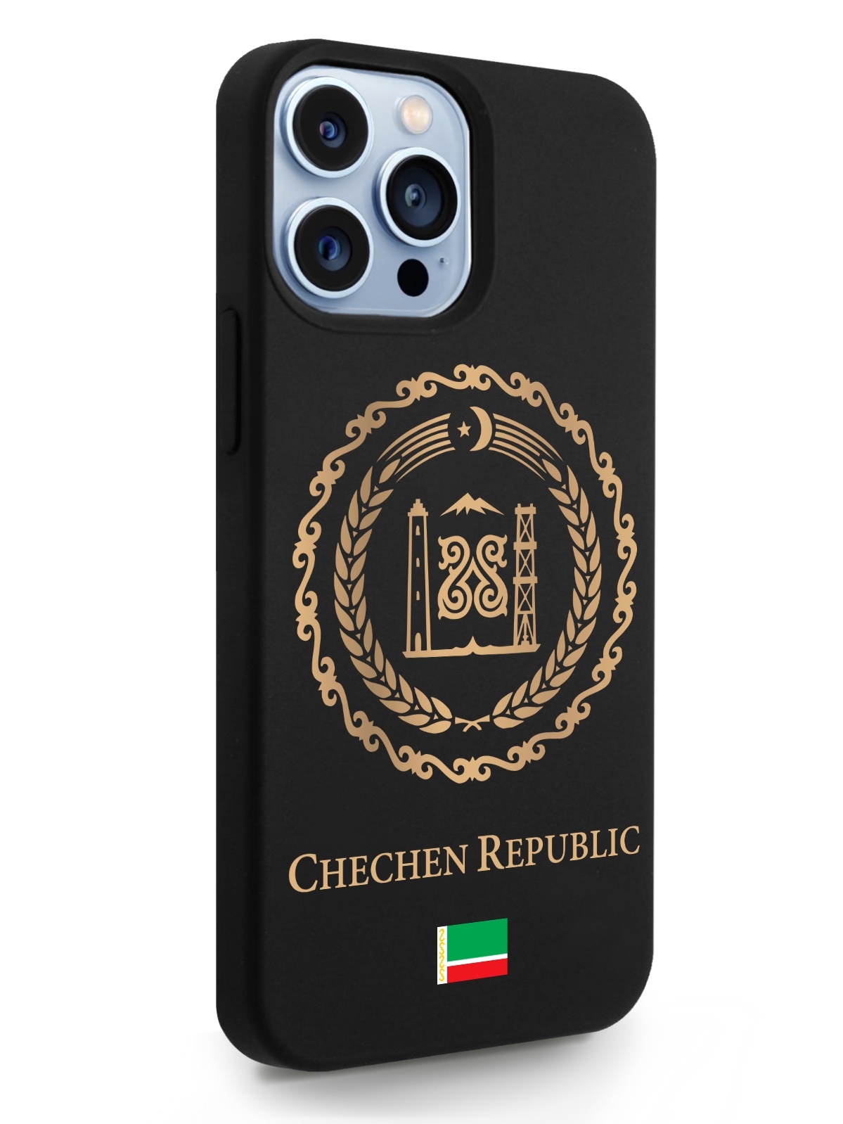 

Черный SignumCase для iPhone 13 Pro Max Золотой Герб Чечни черный, iPhone 13 Pro Max Золотой Герб Чечни