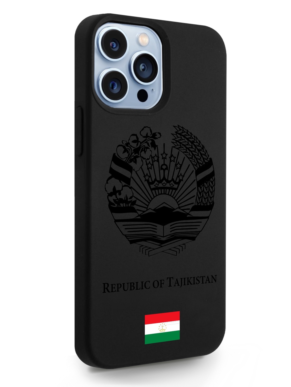 

Черный SignumCase для iPhone 13 Pro Max Черный лаковый Герб Таджикистана черный, iPhone 13 Pro Max Черный лаковый Герб Таджикистана