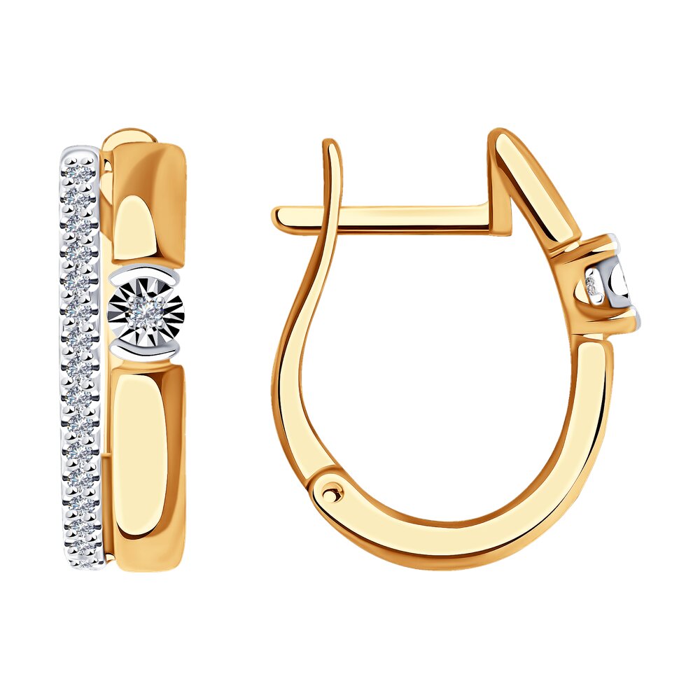 

Серьги из комбинированного золоа SOKOLOV Diamonds 1021552, бриллиант, 1021552