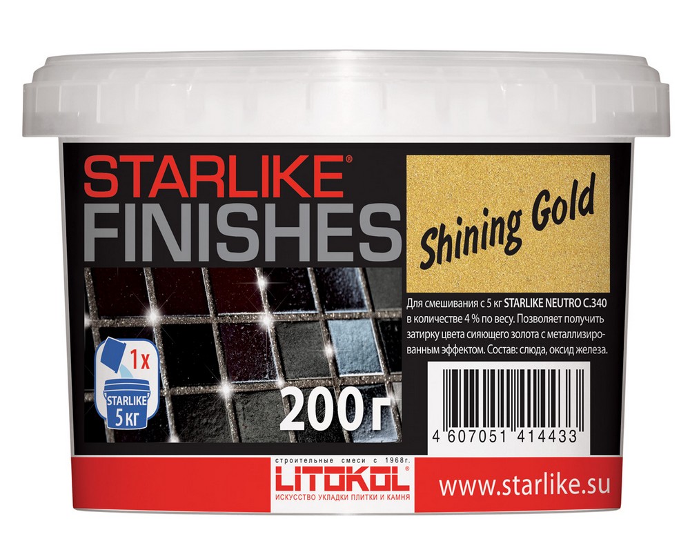 Декоративная добавка LITOKOL STARLIKE FINISHES SHINING GOLD, 200 г