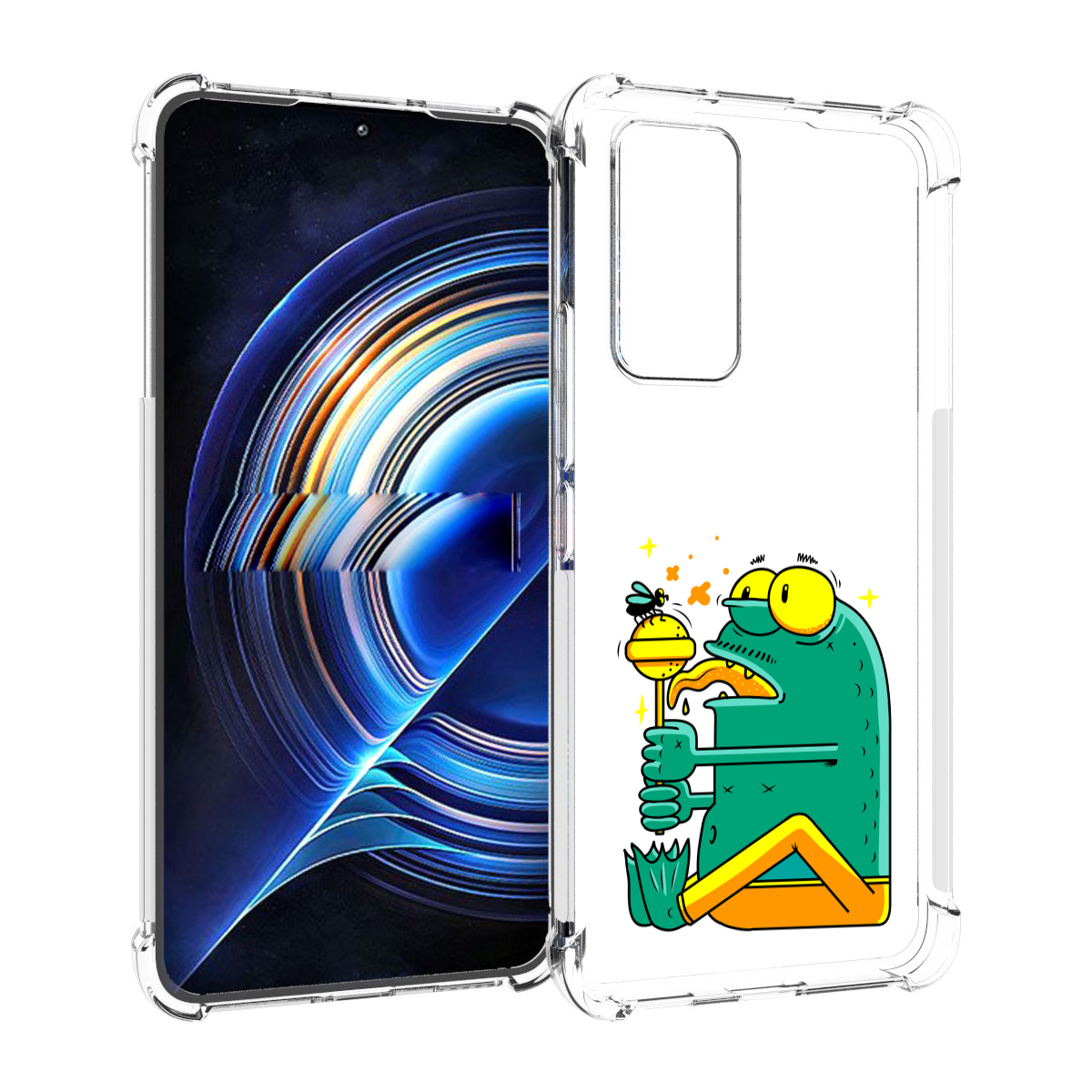 

Чехол MyPads Зеленая лягушка с чупа чупсом для Tecno Camon 19 Neo, Прозрачный, Tocco