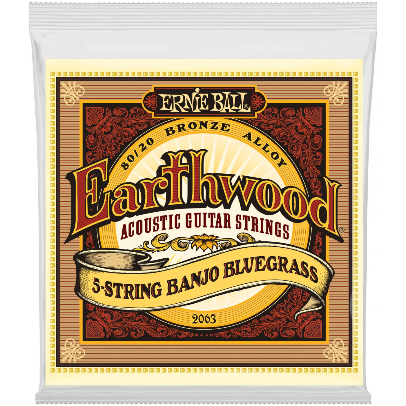 ERNIE BALL Струны для банджо 2063 Earthwood 80/20 Bronze Bluegrass 9-20 ERNIE BALL