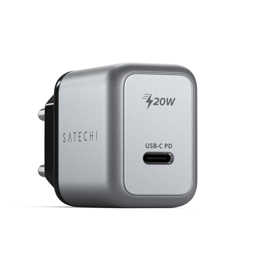 фото Сетевое зарядное устройство satechi 20w usb-c pd wall charger серый космос st-uc20wcm-eu