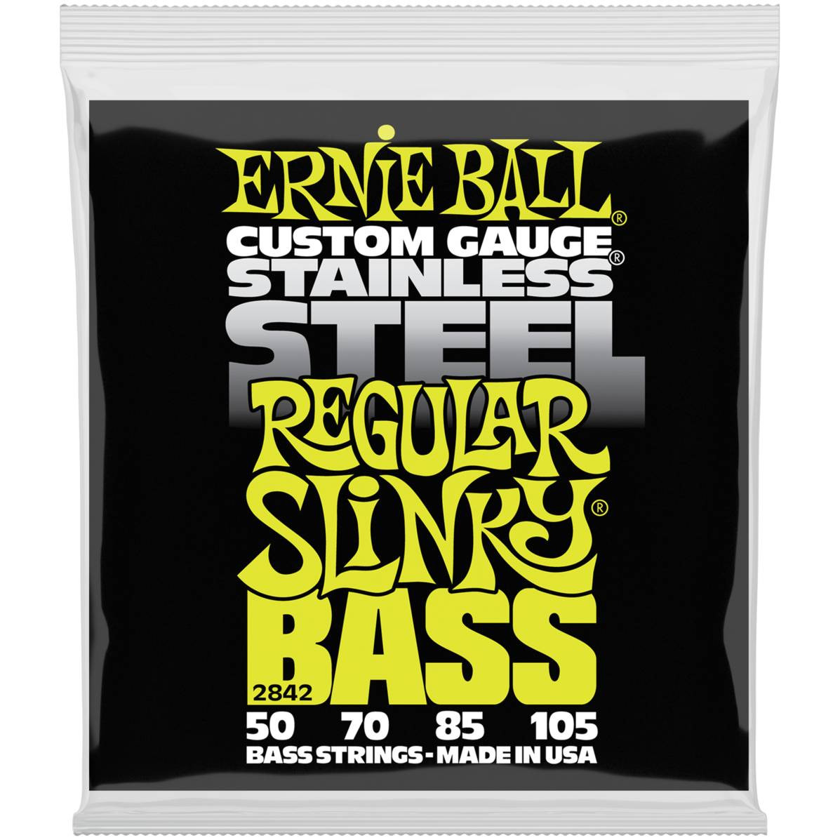 

ERNIE BALL Струны для бас-гитары 2842 Stainless Steel Slinky Regular 50-105 ERNIE BALL