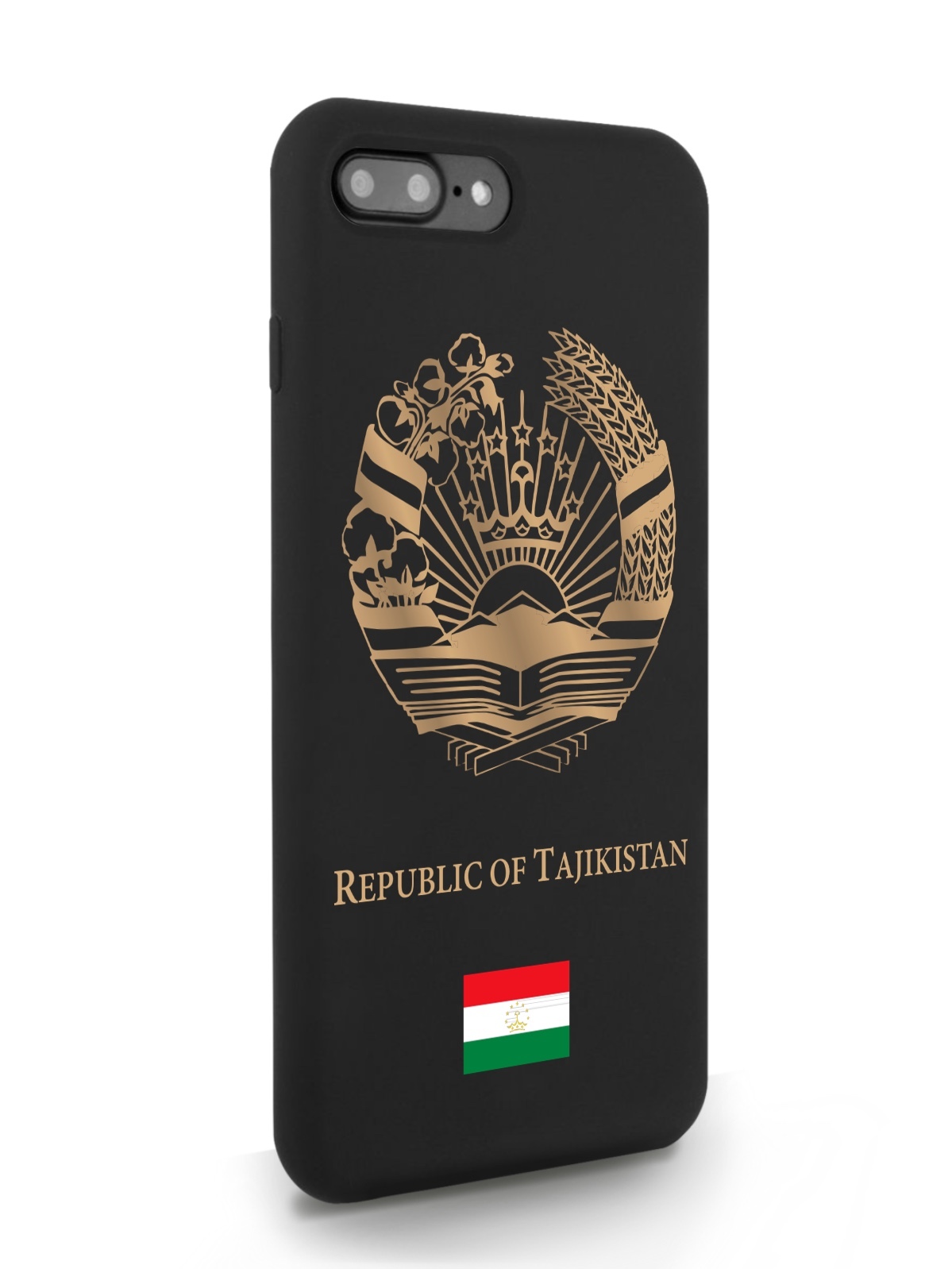 

Черный SignumCase для iPhone 7/8 Plus Золотой Герб Таджикистана черный, iPhone 7/8 Plus Золотой Герб Таджикистана