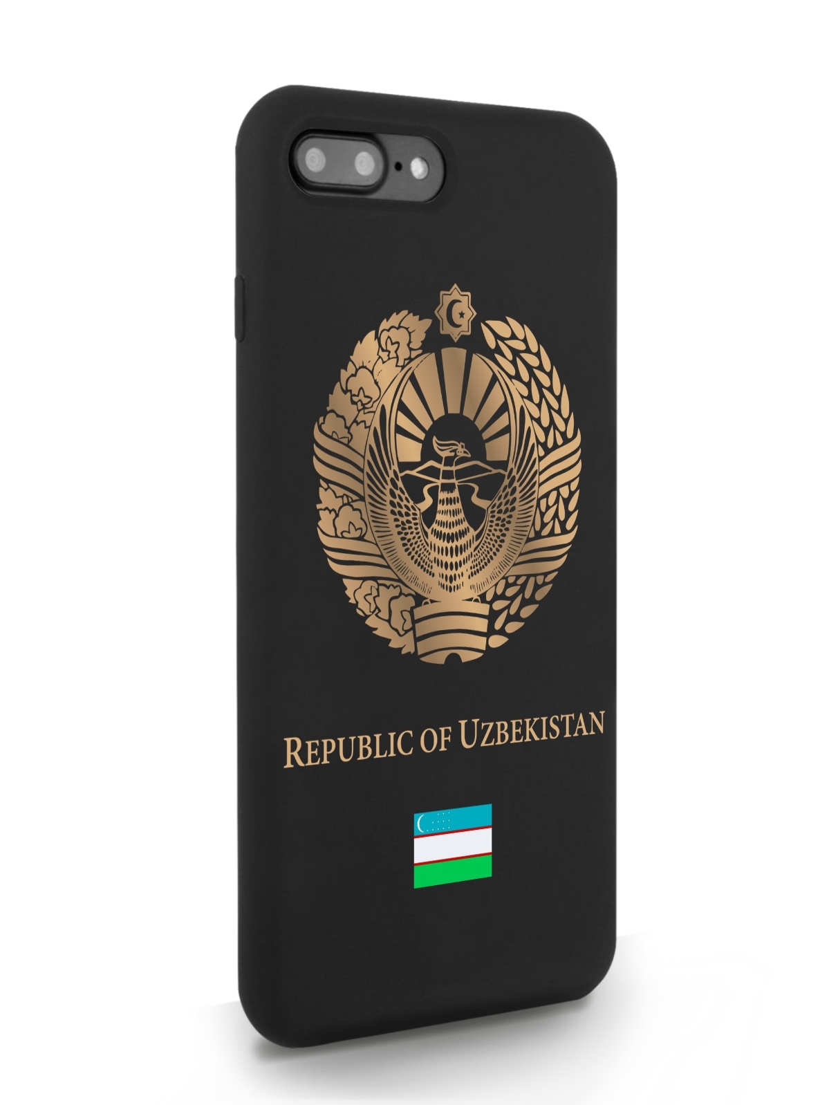 

Черный SignumCase для iPhone 7/8 Plus Золотой Герб Узбекистана черный, iPhone 7/8 Plus Золотой Герб Узбекистана
