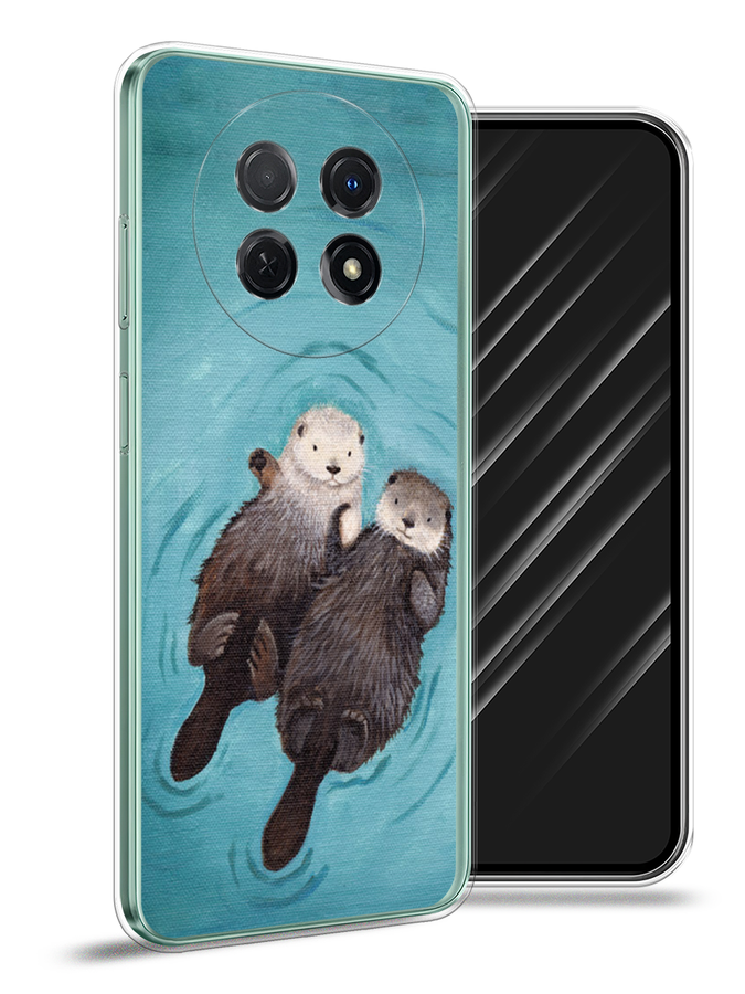 

Чехол Awog на Huawei Nova Y91 "Парочка бобров", Голубой, 6121650-10
