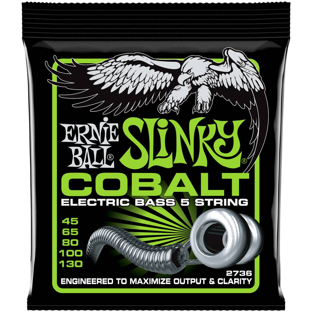 

ERNIE BALL Струны для 5 струнной бас-гитары 2736 Cobalt Slinky 45-130 ERNIE BALL