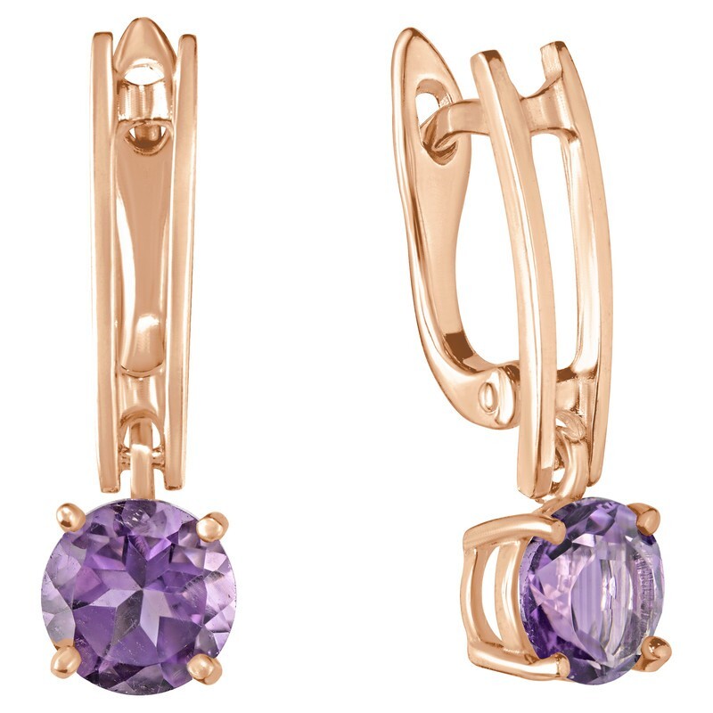 

Серьги из серебра с аметистом LAZURIT-ONLINE 8219RG, 8219RG