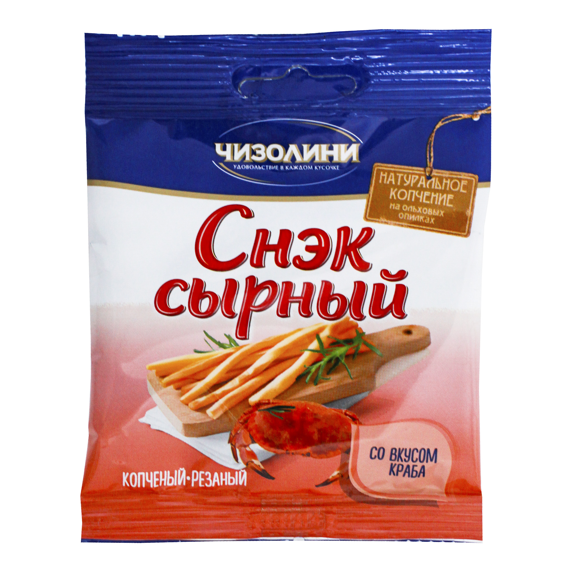 фото Сырные снеки чизолини копченые со вкусом краба 40% бзмж 30 г