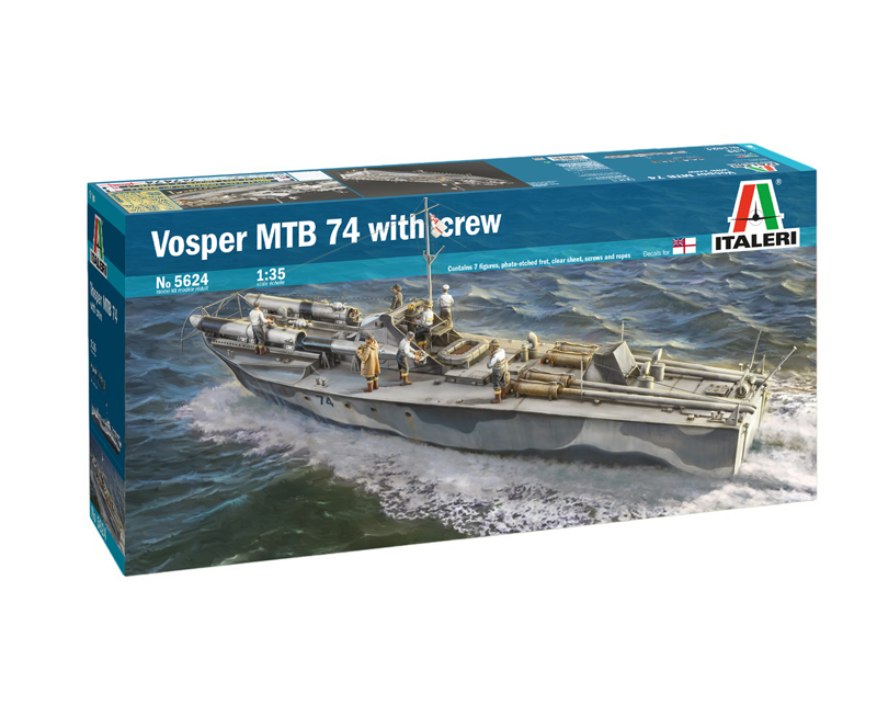 фото Сборная модель italeri 1/35 катер vosper mtb 74 с экипажем 5624