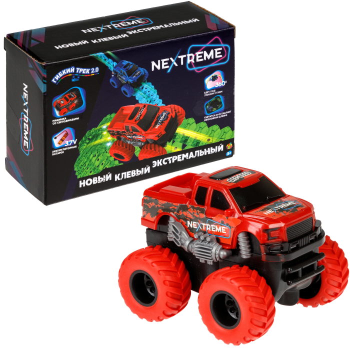 Игрушечная машинка 1toy Nextreme Гибкий трек Пикап, красный радиоуправляемая машинка yed пикап красный ye81403