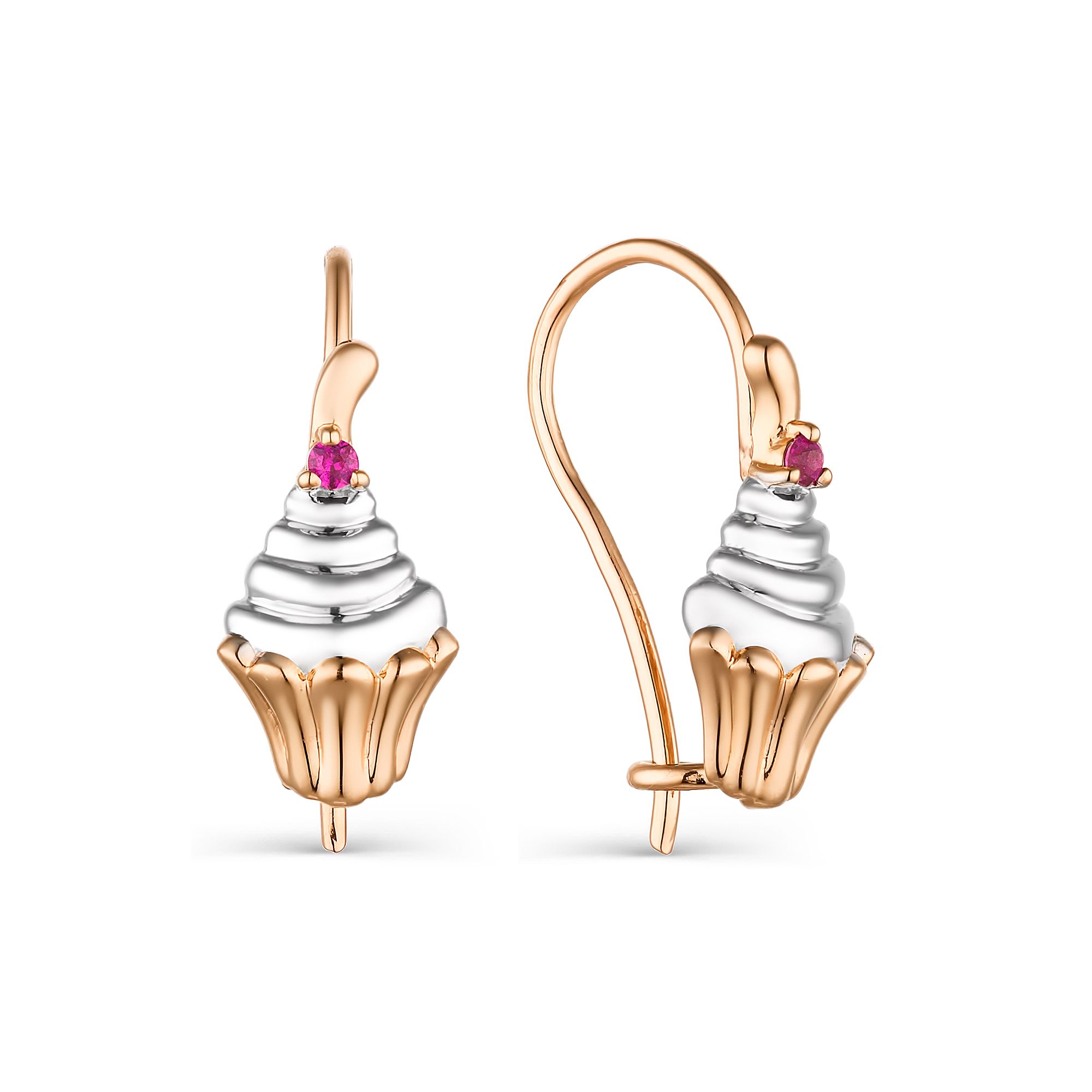 

Серьги из красного золота с рубином АЛЬКОР 23654-103, 23654-103