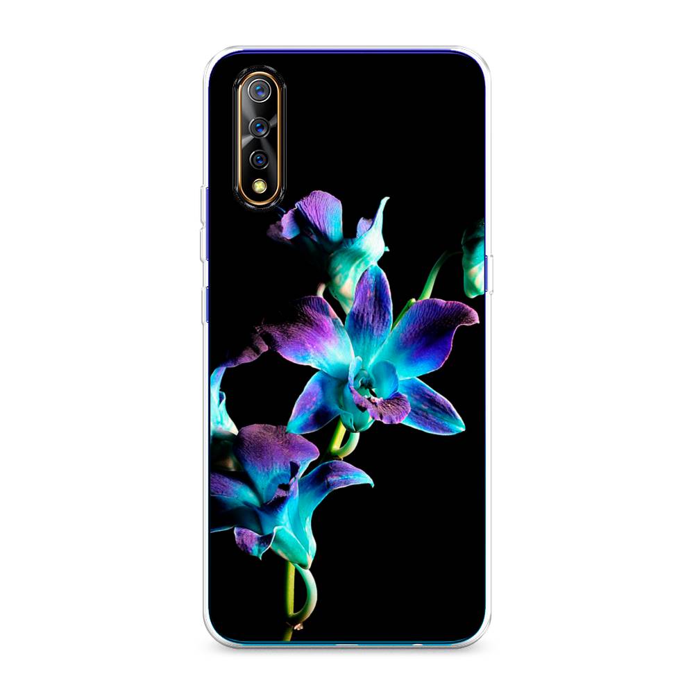 фото Силиконовый чехол "синий цветок на черном" на vivo v17 neo awog