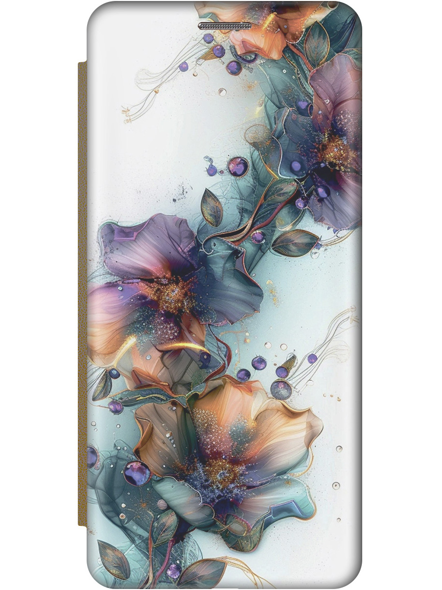 

Чехол-книжка на Tecno Spark 7 с принтом "Мистические цветы" золотой, Белый;зеленый;золотистый, 741736110