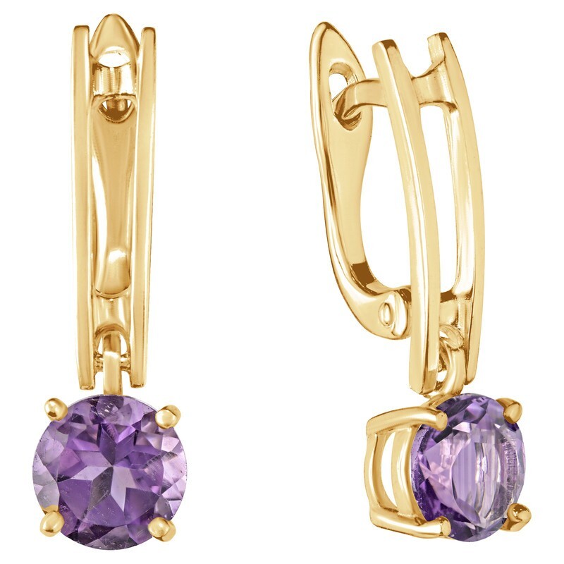 

Серьги из серебра с аметистом LAZURIT-ONLINE 8219YG, 8219YG