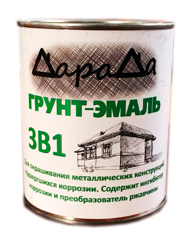 

Грунт-эмаль 3 в 1 по ржавчине белый быстросохнущий 1,8кг ДараДа ГОСТ *1/6/240