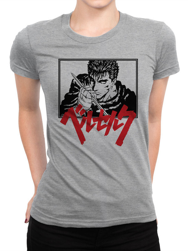 фото Футболка женская design heroes berserk - гатс серая 2xl