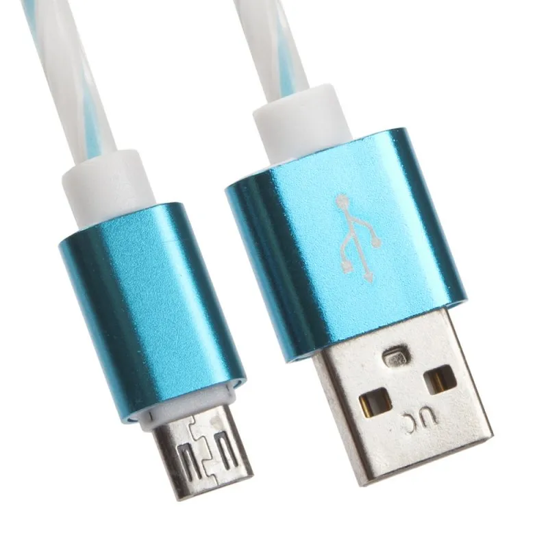 

Кабель USB LP USB Type-C витая пара, с металлическими разъемами 1 м, белый/голубой