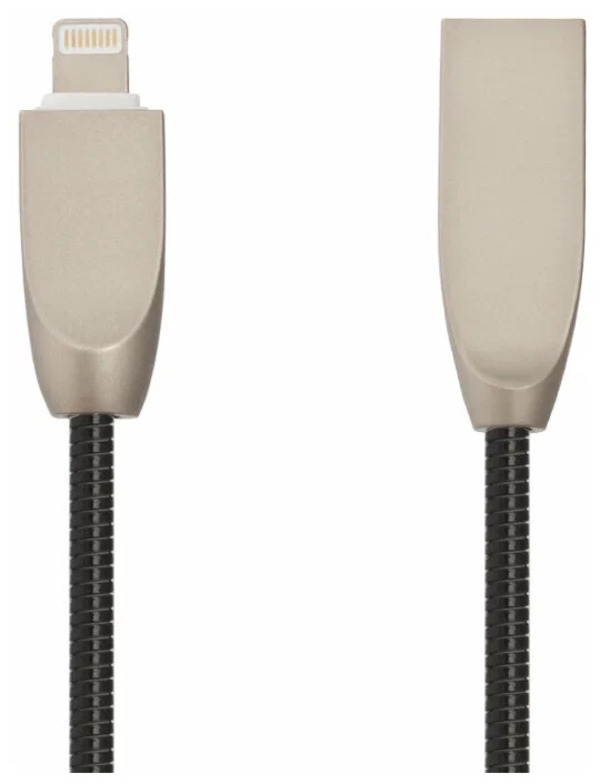 

Кабель USB LP для Apple Lightning 8-pin Панцирь, в металлической оплетке, черный