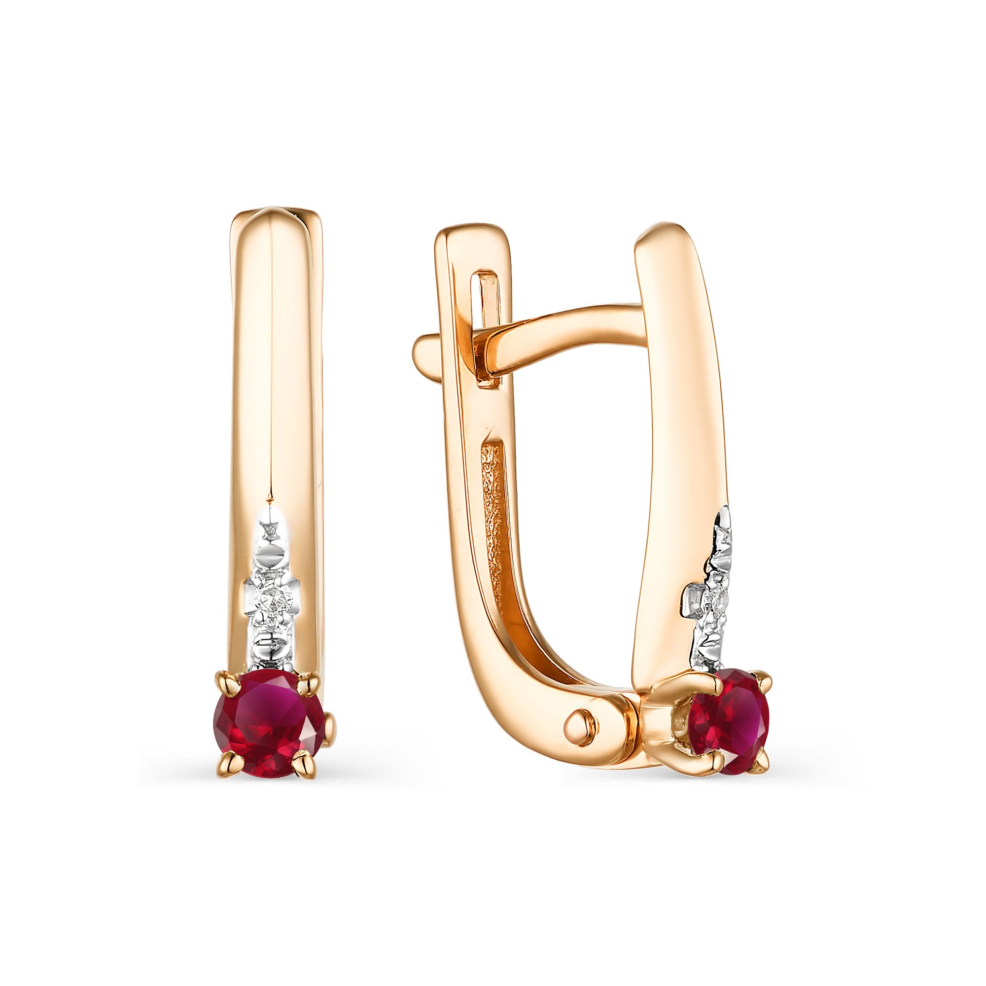 

Серьги из красного золота с бриллиантом АЛЬКОР 23621-103, 23621-103