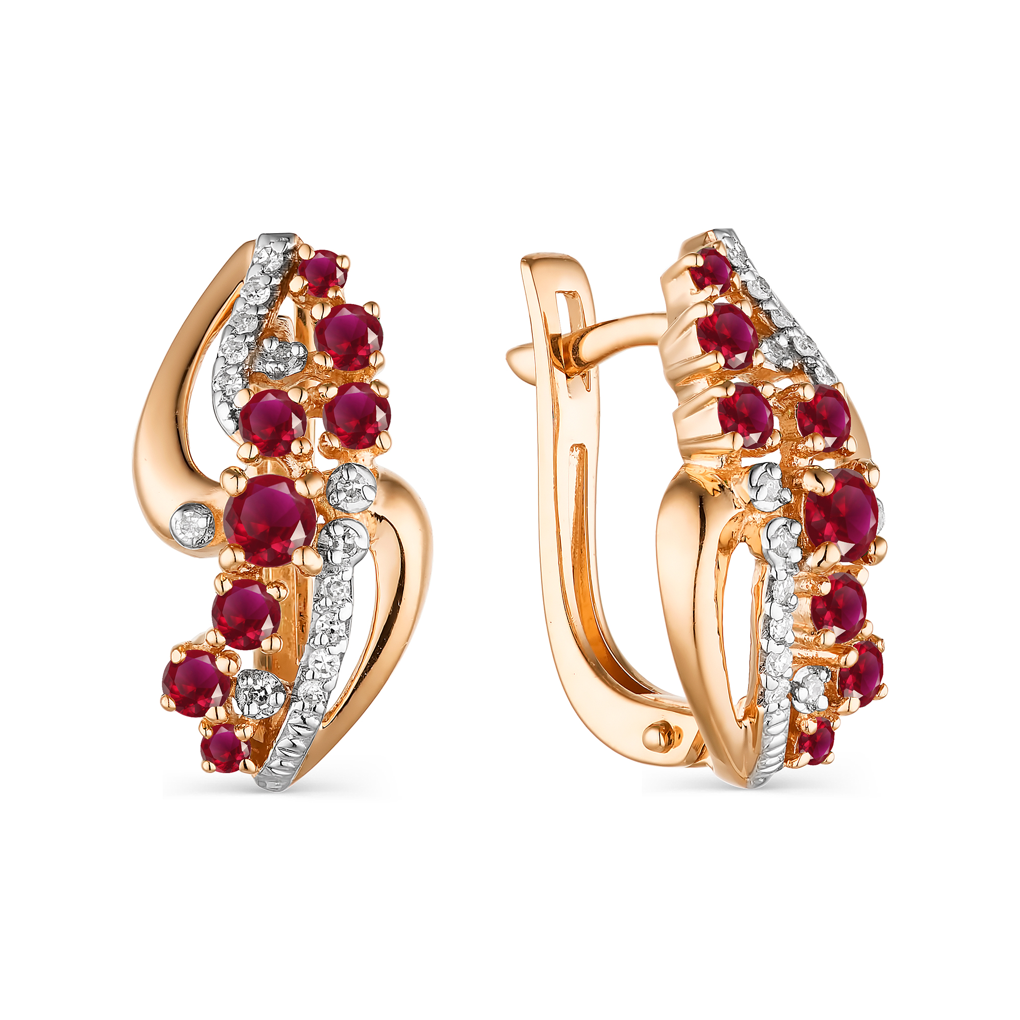 

Серьги из красного золота с бриллиантом АЛЬКОР 23639-103, 23639-103