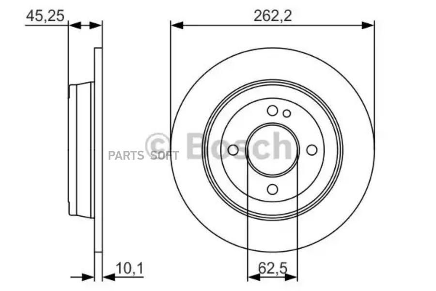 Тормозной диск Bosch комплект 2 шт. 0986479A44