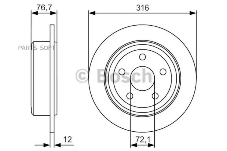 

Тормозной диск Bosch комплект 1 шт. 0986479R08