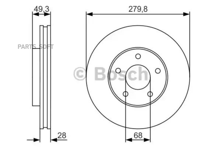 

Тормозной диск Bosch комплект 1 шт. 0986479R90