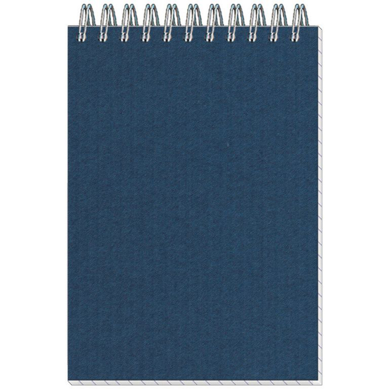 

Блокнот Микровельвет- А6 50л, клетка, спираль, синий 2 штуки, bl-336
